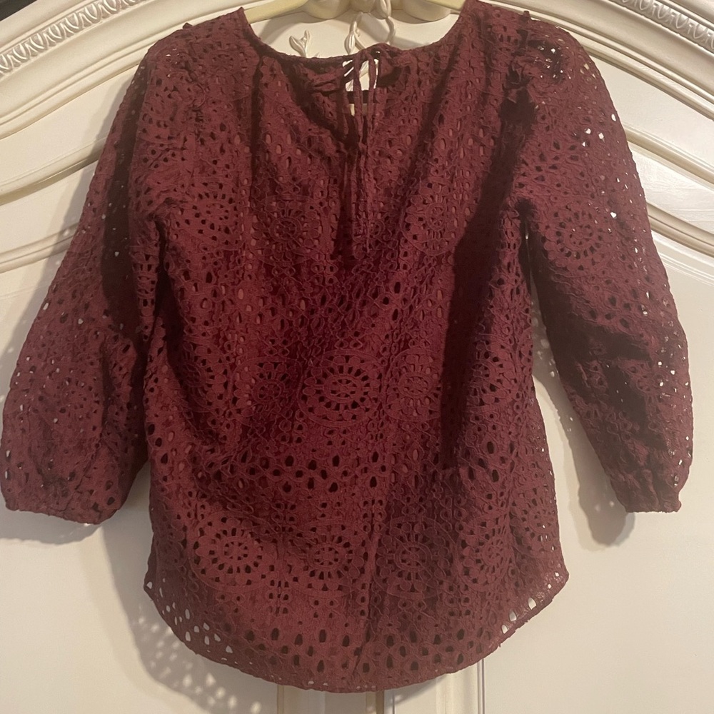 NWOT Lc Lauren Conrad Womens Flowy Puff Sleeve Top Size S